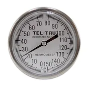 0 - 150° C 1-3/4" Face 5" Stem Thermometer Teltru GT100R Series 16120577