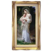 11.25" x 18.5" Gold Leaf Wood Frame with Divine Innocence Print