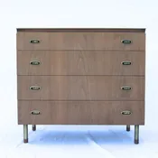 Peter Hvidt John Stuart Mid-Century Modern Chest Dresser Brass Feet MCM Danish Lee Dowdy Antiques