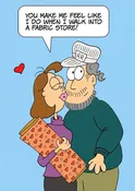Anniversary Greeting Card - I'm so glad I bought the whole 9 yards! Happy Anniversary! - By the Yard