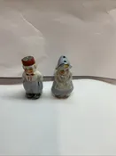 Vintage Pair of Salt And Peppers. A Dutch Boy And Girl.  Blue White Red
