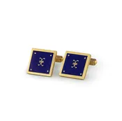 18K Gold Cobalt Blue Enamel Cufflinks — Prince Estate Jewelry