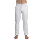 100% Linen Slim Fit Pants - White