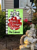 12x18 Personalized Christmas Garden Flag  Custom Family Name Holiday Season Decor  Jesus Theme
