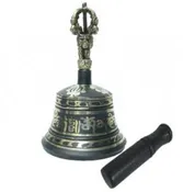 6" Tibetan Black & Copper Bell and Stick