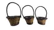 #2142 -Round Planter Basket (Set of 3) “Brown Stain”