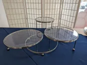 3 piece metal and acrylic cake stand