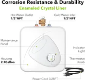 2.7 Gallon Electric Mini-Tank Water Heater Instant Hot Water Small Under Sink HBN