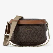 Michael Kors Slater Medium Sling Pack Chain Messenger - Brown with Acorn