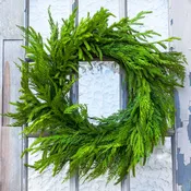 24"D Woodland Evergreen Wreath Real Touch