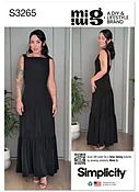 S3265 | Simplicity Sewing Pattern Misses'  Square Neck Tiered Maxi Dress by Mimi G