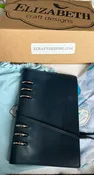 Blue Italian leather planner by Elizabeth craft designs