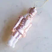 Blushing Nutcracker Ornament   Pink   6"
