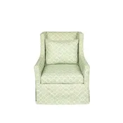Argyle Slipcovered Swivel Chair in Sage