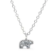 14k White Gold Pave Tiny Bear Necklace