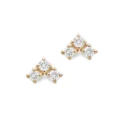 Bea Arrow Stud Earring - 14k Yellow Gold & White Diamond