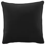 18x18 Pillow Cover: Black Solid Polylinen CSTM