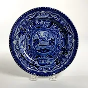 Staffordshire "Quadrupeds" Antelope Plate — Charles Haver Antiques