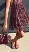Amanda Fringe Suede Mini Dress - Oxblood