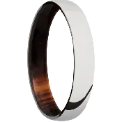 10K White Gold + Polish Finish + Cocobolo