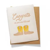 Baby Boots | Baby | Letterpress Greeting Card