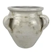 10.5″ Ceramic Vase with Handles, White