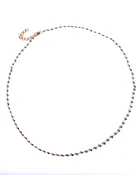 14k Gold Link-chain with Beaded Stones • Necklace