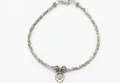 Delicate Artist-Made Faceted Silver Nugget Bracelet with a Sterling and Moonstone