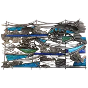 Del Campo Brutalist Seascape Wall Sculpture in Steel and Enamel 1978