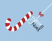 Joyeux Noel Candy Cane Print