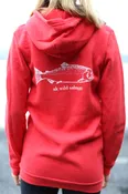 AK Wild Salmon design in Beach Red Triblend Zipped Hoody $75.00