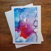 Alcohol Ink Card Fuchsia