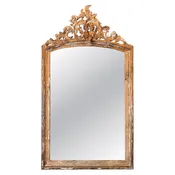 18th Century Italian Baroque Giltwood Mirror with Cherub Crest