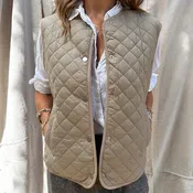 B.Young Taupe Quilted Vest