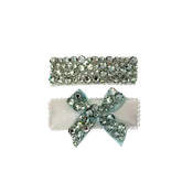 2 Pack Clip Set: Snap Clip and Bow - Mint