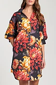 Belted Dress With Puff Sleeves