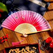 Vintage Silk Folding Hand Fan Chinese Japanese Bamboo Fans Craft Gifts Women Dance Performance Props Home Decoration Ornaments