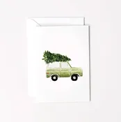 Christmas tree truck mini enclosure notecard