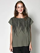 ARMY FEATHER TUNIC — uzinyc