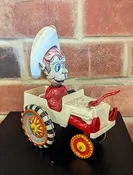 1950s Marx Wind Up Toy, Sheriff Sam in a Jeep