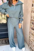 Accolade Ash Jade Ribbed High Pants
