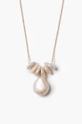 14k Abacus Necklace White Pearl