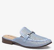 Ali Perfed Bit Mule - Light Blue Pearlized Glove Leather