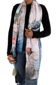 100% Silk Floral Print Scarf-SILK2601
