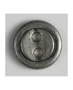 FULL METAL BUTTON - 15MM - ANTIQUE TIN