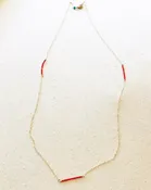 Long Red Bead Necklace