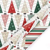 30" x 10' Wrapping Paper | Retro Trees/Retro Multicolor Striped