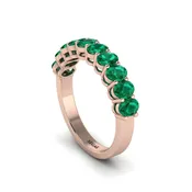 10 Stone Emerald Oval Cut Wedding Band Ring - Harriet No. 5