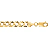 10K 22" Yellow Gold 7.0mm Diamond Cut Comfort Curb Chain with Lobster Clasp 180CC-22