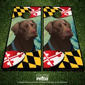Maryland Chocolate Lab Cornhole Boards, 24x48", Direct to Wood Printing